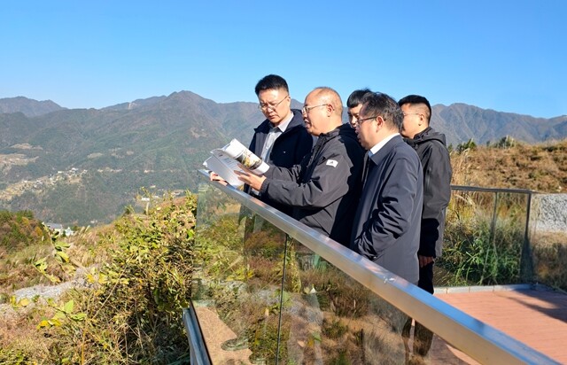 邹剑锋到奉家镇渠江源调研督导天空之城二期建设项目