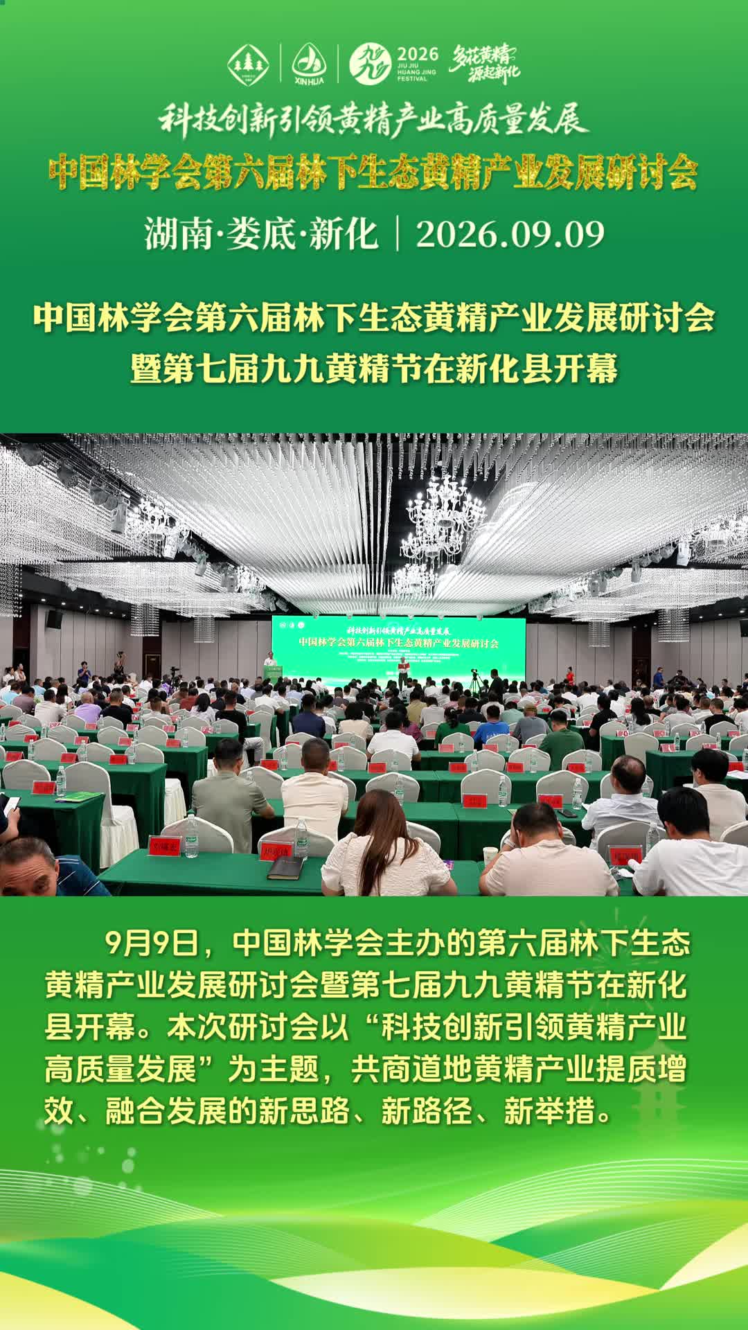 多花黄精 源起新化｜中国林学会第六届林下生态黄精产业发展研讨会暨第七届九九黄精节在新化县开幕！